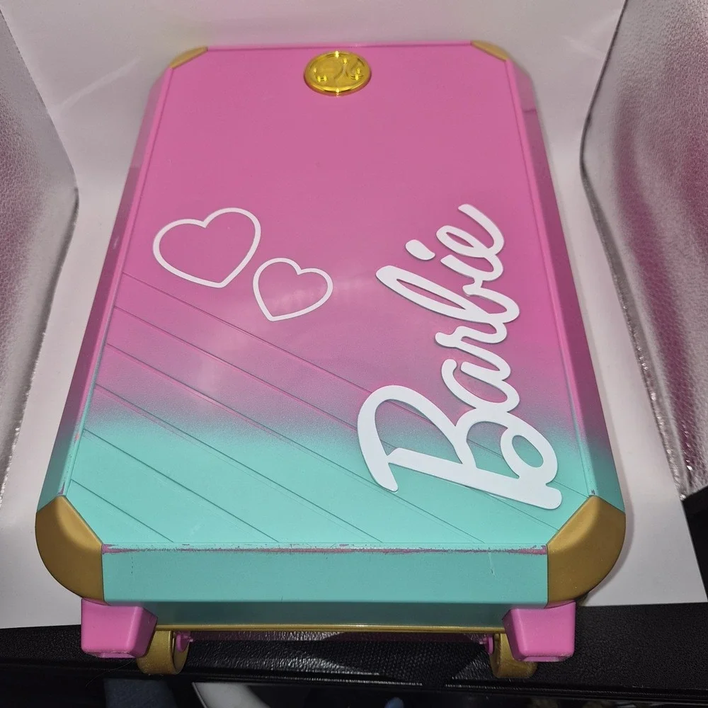 Barbie Rolling Suitcase Travel Playset Carry On Luggage Removable Insert...